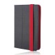 Universal Book Case Orbi Stand Cover priekš 9-10 inch Tablet PC - Melns / Sarkans - Universāls sāniski atverams maks planšetdatoriem ar stendu (ādas grāmatiņa, leather book wallet case cover stand)