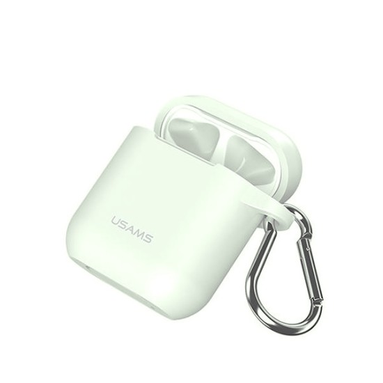 Usams Silicone Case priekš Apple Airpods BH423AP05 (US-BH423) - Naktī spīdošs - silikona apvalks bezvadu austiņu lādēšanas ierīcei