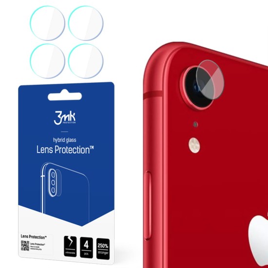 3MK Lens Protection (4 gab.) Hybrid Tempered Glass / Film camera protector priekš Apple iPhone XR - hibrīds aizmugurējās kameras aizsargstikls / aizsargplēve