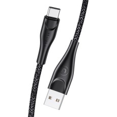 Usams 3M U41 Braided 2A USB to Type-C cable - Melns - USB-C lādēšanas un datu kabelis / vads