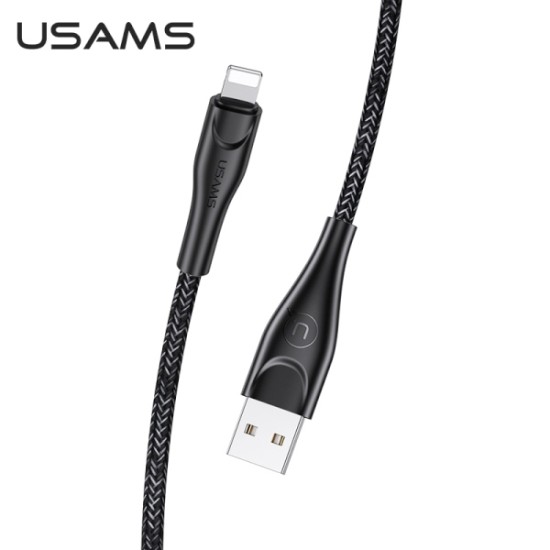 Usams 3M U41 Braided 2A USB to Lightning cable - Melns - Apple iPhone / iPad lādēšanas un datu kabelis / vads
