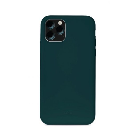 Puro Icon Microfiber Back Cover IPCX6519ICONDKGRN priekš Apple iPhone 11 Pro Max - Tumši Zaļš - silikona aizmugures apvalks (bampers, vāciņš, slim TPU case cover, bumper)