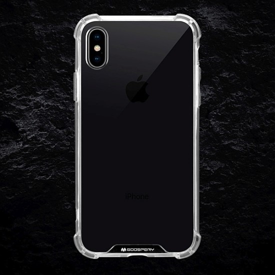 Mercury Super Protect Case priekš Apple iPhone 11 Pro Max - Caurspīdīgs - triecienizturīgs silikona bampers ar plastikāta aizmugures apvalku (vāciņš, TPU silicone cover, bumper)