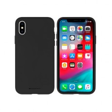 Mercury Silicone Case (Microfiber Soft Touch) priekš Apple iPhone 11 Pro Max - Melns - matēts silikona aizmugures apvalks (bampers vāciņš)