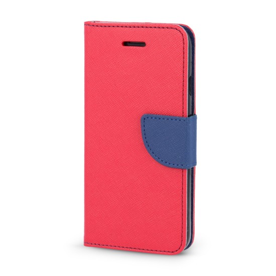 Smart Fancy book case priekš Huawei P8 Lite - Sarkans - sāniski atverams maciņš ar stendu (ādas maks, grāmatiņa, leather book wallet case cover stand)