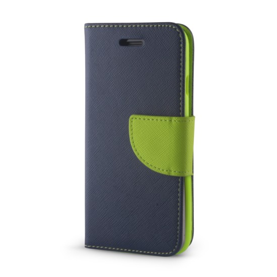 Smart Fancy book case priekš Huawei P8 Lite - Zils - sāniski atverams maciņš ar stendu (ādas maks, grāmatiņa, leather book wallet case cover stand)