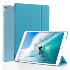 Tri-fold Stand PU Smart Auto Wake/Sleep Leather Case priekš Apple iPad Pro 10.5 (2017) / Air 3 10.5 (2019) - Gaiši Zils - sāniski atverams maciņš ar stendu