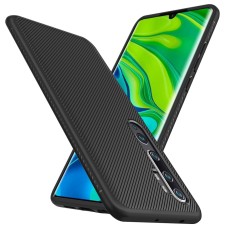 Twill Texture Silicone Mobile Phone Cover Shell priekš Xiaomi Mi Note 10 / Note 10 Pro - Melns - triecienizturīgs silikona aizmugures apvalks (bampers, vāciņš, slim TPU silicone case shell cover, bumper)