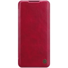 NILLKIN Qin Series Card Holder Leather Flip Case priekš Xiaomi Mi Note 10 / Note 10 Pro - Sarkans - sāniski atverams maciņš (ādas maks, grāmatiņa, leather book wallet case cover)