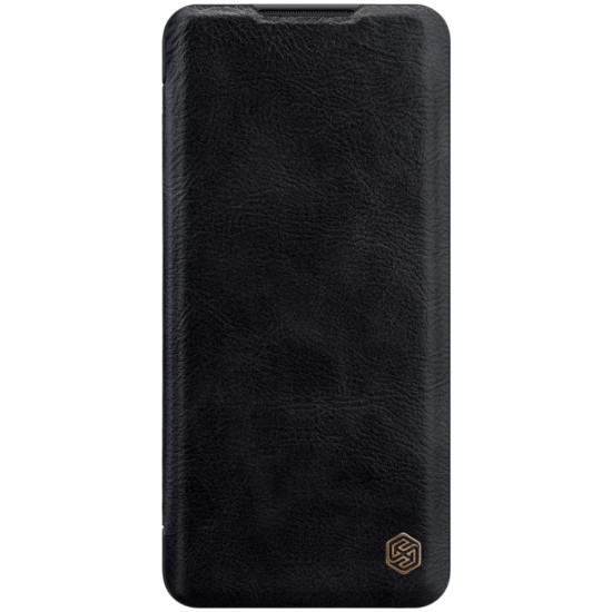 NILLKIN Qin Series Card Holder Leather Flip Case priekš Xiaomi Mi Note 10 / Note 10 Pro - Melns - sāniski atverams maciņš (ādas maks, grāmatiņa, leather book wallet case cover)