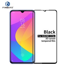 PINWUYO HD Full Coverage Tempered Glass Screen Protector priekš Xiaomi Mi A3 - Melns - Ekrāna Aizsargstikls / Bruņota Stikla Aizsargplēve (Full screen size curved)