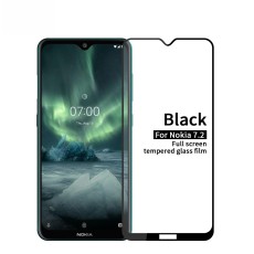 PINWUYO HD Full Coverage Tempered Glass Screen Protector priekš Nokia 6.2 / 7.2 - Melns - Ekrāna Aizsargstikls / Bruņota Stikla Aizsargplēve (Full screen size curved)