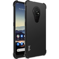 IMAK Silky Airbag Shockproof TPU Casing / Screen Film Protector priekš Nokia 6.2 / 7.2 - Melns - triecienizturīgs silikona aizmugures apvalks ar aizsargplēvi