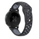 20mm Bi-color Soft Silicone Watch Strap Replacement - Melns / Pelēks - silikona siksniņas (jostas) priekš pulksteņiem