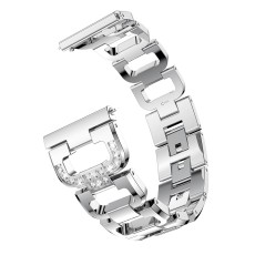 20mm D-shape Rhinestone Decor Alloy Watch Bracelet - Sudrabains - siksniņas (jostas) viedpulksteņiem no nerūsējoša tērauda