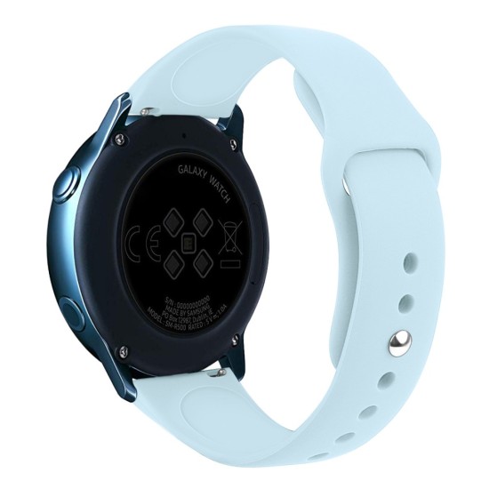 20mm Soft Silicone Watch Band Replacement - Gaiši Zils - silikona siksniņas (jostas) priekš pulksteņiem