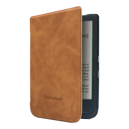 PocketBook Case Book Shell priekš Basic 4 (606) / Lux 2 (616) / Touch Lux 4 / 5 (627, 628) / Touch HD3 (632) / Color (633) - Brūns - mākslīgās ādas grāmatveida maks / maciņš