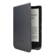 PocketBook Case Book Shell priekš Basic 4 (606) / Lux 2 (616) / Touch Lux 4 / 5 (627, 628) / Touch HD3 (632) / Color (633) - Melns - mākslīgās ādas grāmatveida maks / maciņš