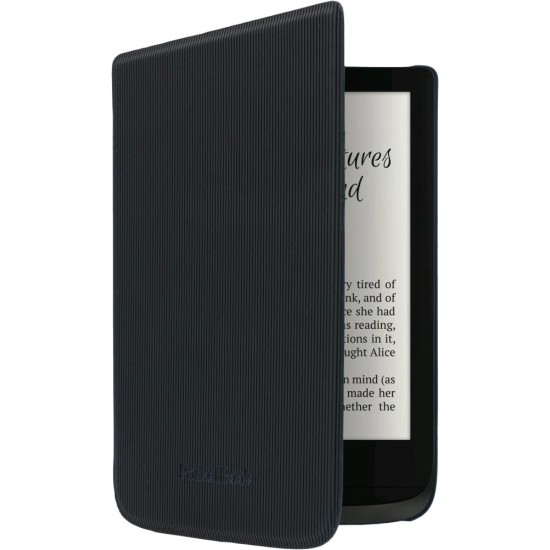 PocketBook Case Book Shell priekš Basic 4 (606) / Lux 2 (616) / Touch Lux 4 / 5 (627, 628) / Touch HD3 (632) / Color (633) - Melns - grāmatveida maks / maciņš