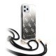 Guess 4G Gradient with Strap Back Case GUHCN58WO4GBK priekš Apple iPhone 11 Pro - Melns - plastikāta aizmugures apvalks / vāciņš