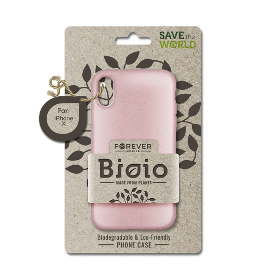 Forever Bioio Organic Back Case priekš Apple iPhone 11 Pro Max - Rozā - matēts silikona aizmugures apvalks / vāciņš no bioloģiski sadalītiem salmiem