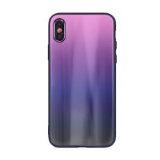 Aurora Glass Back Case priekš Apple iPhone 11 Pro - Rozā / Melns - silikona un stikla aizmugures apvalks (bampers, vāciņš, TPU back cover, bumper shell)