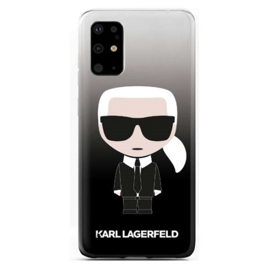 Karl Lagerfeld Iconic Karl Gradient series Back Case KLHCS67TRDFKBK priekš Samsung Galaxy S20 Plus 5G G986 - Melns - silikona-plastikāta apvalks / maciņš