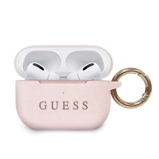 Guess GUACAPSILGLLP Silicone Case priekš Apple Airpods Pro - Rozā - silikona apvalks bezvadu austiņu lādēšanas ierīcei