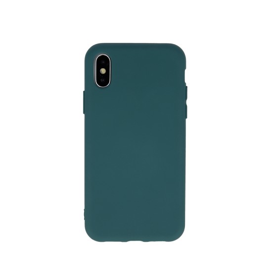 OEM Silicone Back Case (Microfiber Soft Touch) priekš Huawei P30 Lite - Tumši Zaļš - matēts silikona aizmugures apvalks