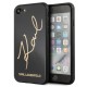 Karl Lagerfeld Glitter Karl Signature series Back Case KLHCI8DLKSBK priekš Apple iPhone 7 / 8 / SE2 (2020) / SE3 (2022) - Melns - silikona un stikla aizmugures apvalks / bampers-vāciņš