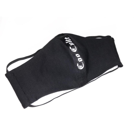Coo Culte многоразовая тканевая Маска для лица с кармашком для фильтра - Чёрная с чёрной полоской (крепится за уши) - (Protective face mask)