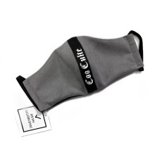 Coo Culte atkārtoti lietojama auduma Sejas Maska ar kabatiņu priekš filtra - Pelēka ar melnu svītru (stiprinās aiz ausīm) - (Protective face mask)