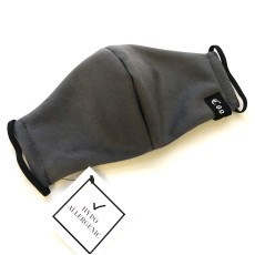 Coo Culte atkārtoti lietojama auduma Sejas Maska ar kabatiņu priekš filtra - Tumši Pelēka (stiprinās aiz ausīm) - (Protective face mask)