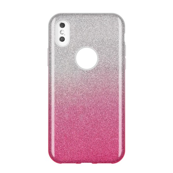 Forcell Shining Case priekš Samsung Galaxy A41 A415 - Caurspīdīgs / Rozā - silikona aizmugures apvalks (bampers, vāciņš, ultra slim TPU silicone case cover, bumper)