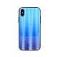 Aurora Glass Back Case priekš Samsung Galaxy A50 / A50 EE A505 / A30s A307 - Gaiši Zils - silikona un stikla aizmugures apvalks (bampers, vāciņš, TPU back cover, bumper shell)