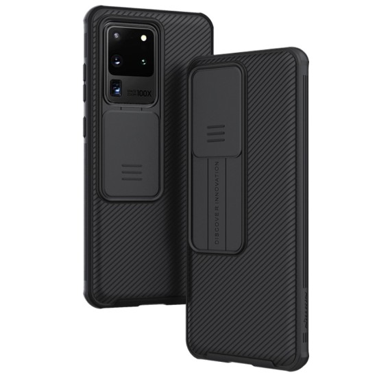 Nillkin CamShield Slide Camera Back Hard Case Cover priekš Samsung Galaxy S20 Ultra 5G G988 - Melns - plastikas aizmugures apvalks / bampers ar kameras aizsargmehānismu