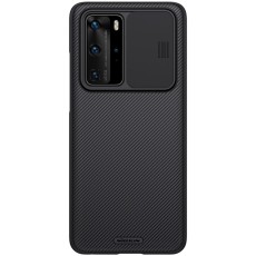 Nillkin CamShield Slide Camera Back Hard Case Cover priekš Huawei P40 Pro - Melns - plastikas aizmugures apvalks / bampers ar kameras aizsargmehānismu