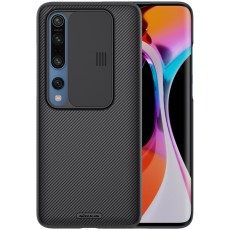 Nillkin CamShield Slide Camera Back Hard Case Cover priekš Xiaomi Mi 10 5G / Mi 10 Pro 5G - Melns - plastikas aizmugures apvalks / bampers ar kameras aizsargmehānismu