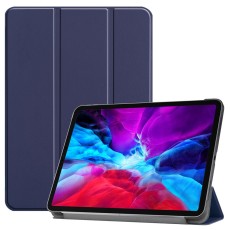 Tri-fold Stand PU Smart Auto Wake/Sleep Leather Case priekš Apple iPad Pro 12.9 (2020 / 2021 / 2022) - Tumši Zils - sāniski atverams maciņš ar stendu