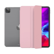 Tri-fold Stand Smart Wake/Sleep TPU Leather Tablet Case priekš Apple iPad Pro 11 (2020 / 2021 / 2022) - Rozā Zelts - sāniski atverams maciņš ar stendu
