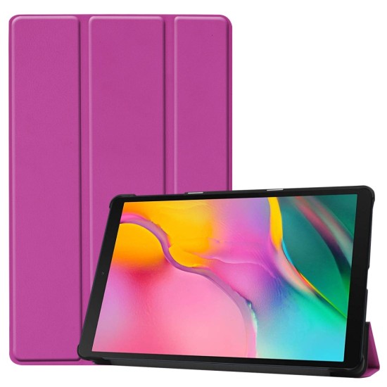 Tri-fold Stand PU Smart Auto Wake/Sleep Leather Case priekš Samsung Galaxy Tab A 10.1 (2019) T510 / T515 - Violets - sāniski atverams maciņš ar stendu