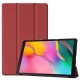 Tri-fold Stand PU Smart Auto Wake/Sleep Leather Case priekš Samsung Galaxy Tab A 10.1 (2019) T510 / T515 - Bordo - sāniski atverams maciņš ar stendu