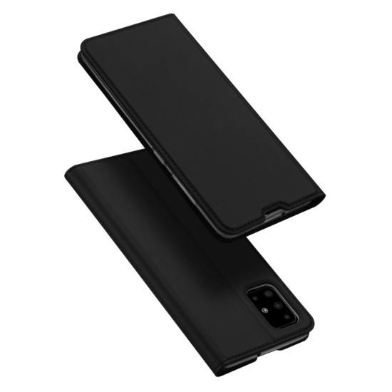 Dux Ducis Skin Pro series priekš Samsung Galaxy A51 A515 - Melns - sāniski atverams maciņš ar magnētu un stendu (ādas maks, grāmatiņa, leather book wallet case cover stand)