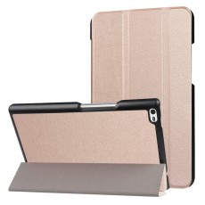 Tri-fold Stand PU Smart Auto Wake/Sleep Leather Case priekš Lenovo Tab 4 8.0 TB-8504 - Rozā Zelts - sāniski atverams maciņš ar stendu