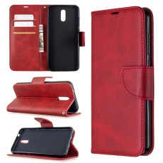 PU Leather Book Case with Wallet Stand priekš Nokia 2.3 - Sarkans - sāniski atverams mākslīgas ādas maciņš ar stendu