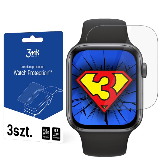 3MK Watch Protection ARC Film (3 gab.) priekš Apple Watch Series 4 / 5 / 6 / SE (44mm) - ekrāna aizsargplēve