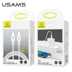 Usams 1.2M U44 PD 60W Type-C to Type-C cable - Balts - USB-C lādēšanas un datu kabelis / vads