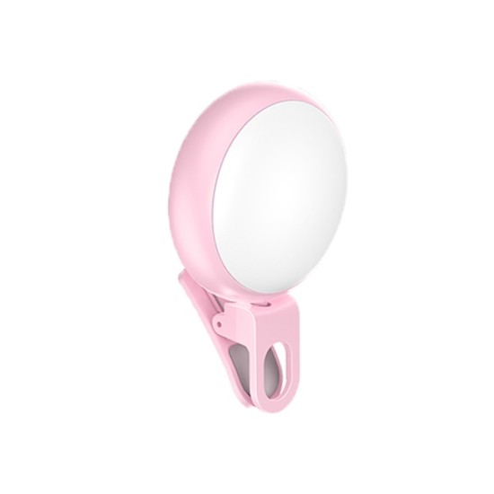 Usams ZB55D01 Selfie Led lamp - Rozā - Portatīvā lampa priekš pašportreta bildēm ar stiprinājumu uz telefona