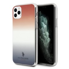 U.S. Polo Assn. Gradient Pattern Collection series USHCN58TRDGRB priekš Apple iPhone 11 Pro - Sarkans / Zils - silikona aizmugures apvalks / bampers-vāciņš