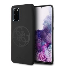 Guess Silicone 4G Tone On Tone series GUHCS67LS4GBK priekš Samsung Galaxy S20 Plus 5G G986 - Melns - silikona aizmugures apvalks (bampers, vāciņš, slim TPU case cover, bumper)